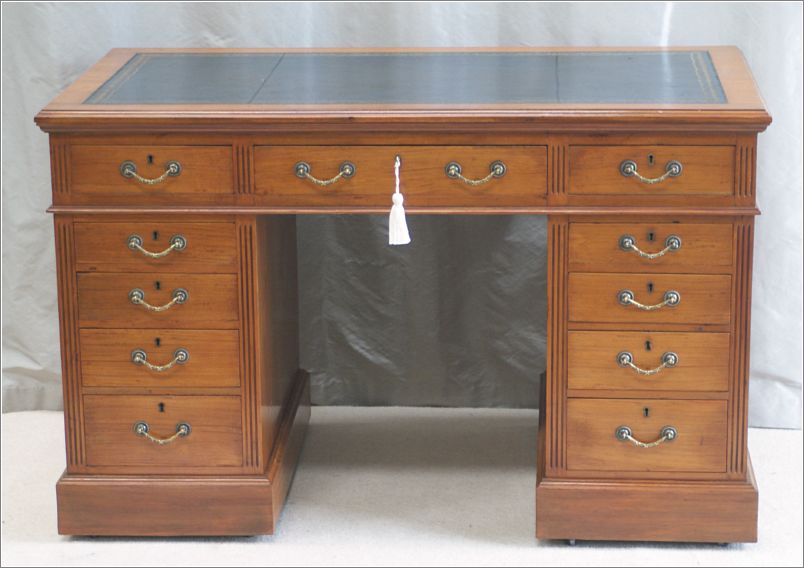 2026 Antique Small Satinwood Pedestal Desk (1)